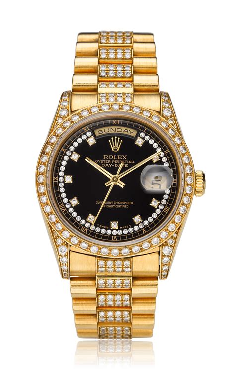 rolex day date automatic full gold with golden dial